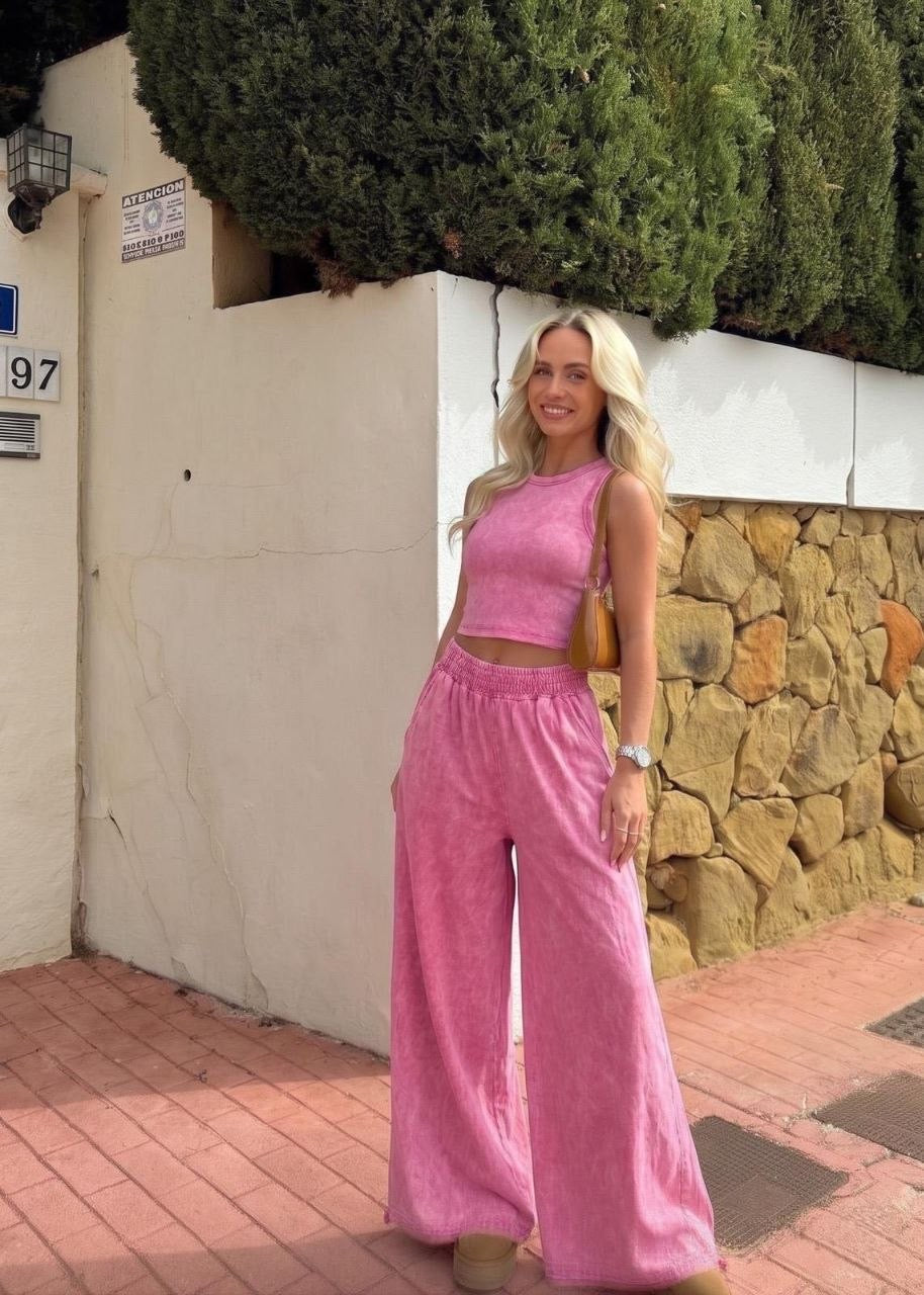 Set pink wide leg