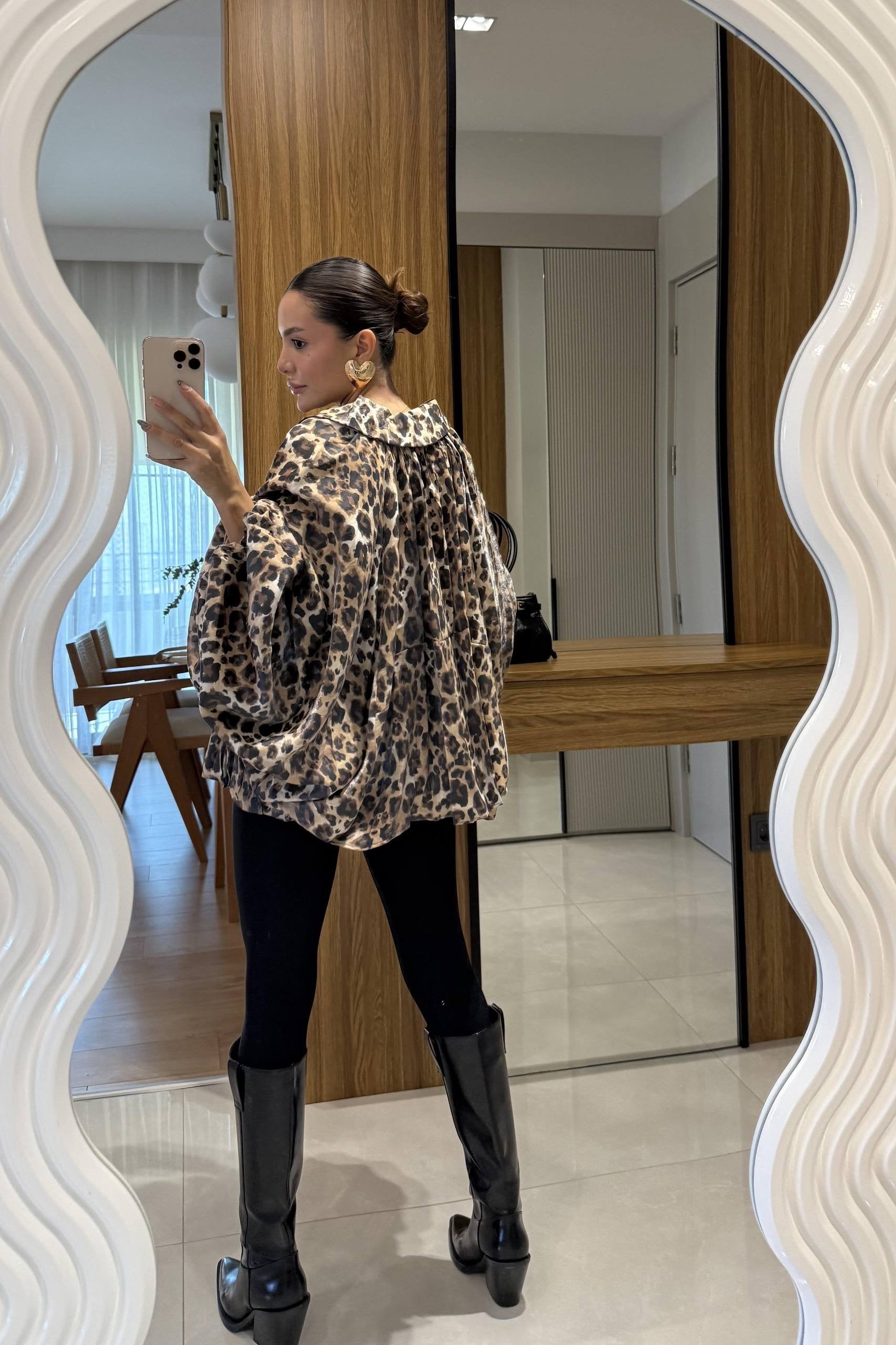 Soft tiger print metallic bomber