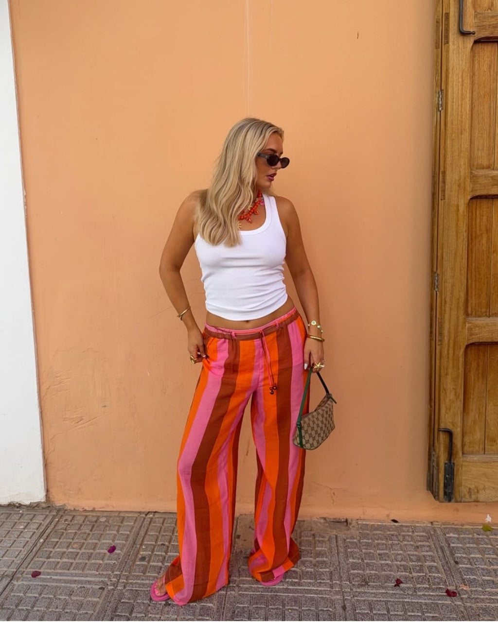 Pants pink and red
