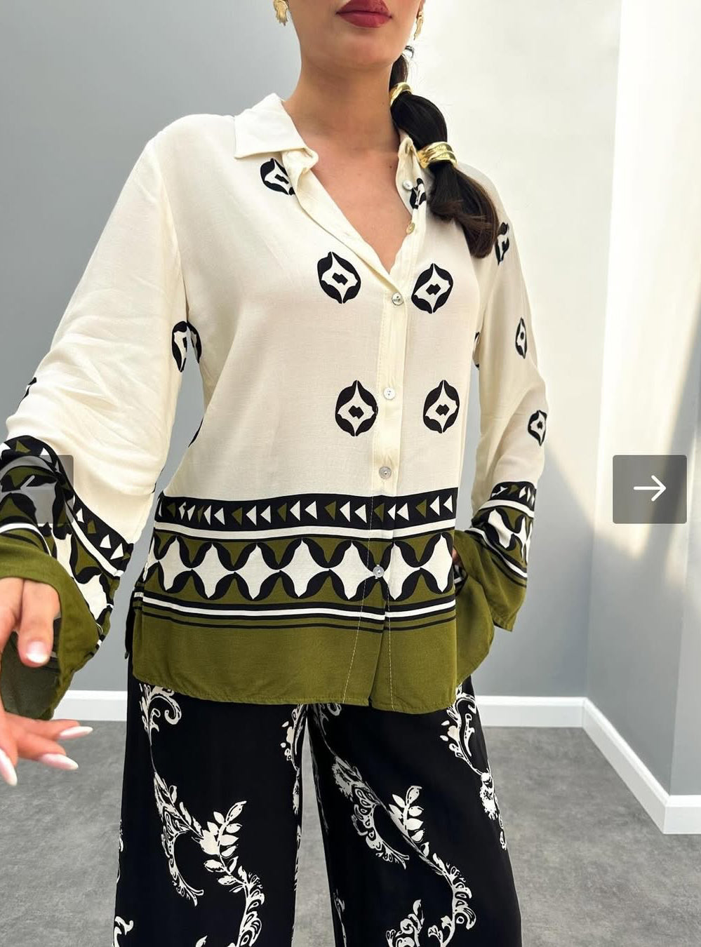 Elegant Printed Tunic & Palazzo Set