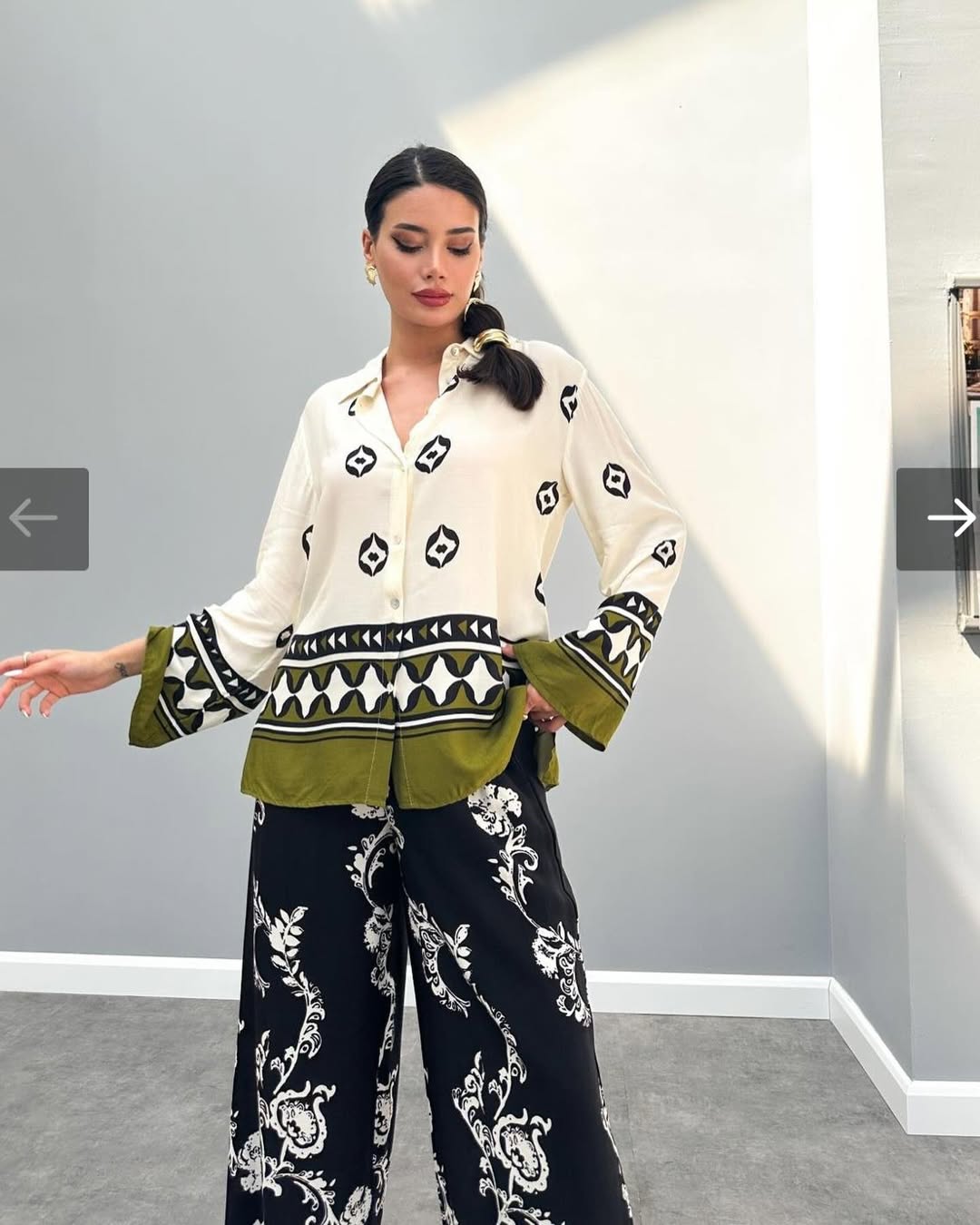 Elegant Printed Tunic & Palazzo Set