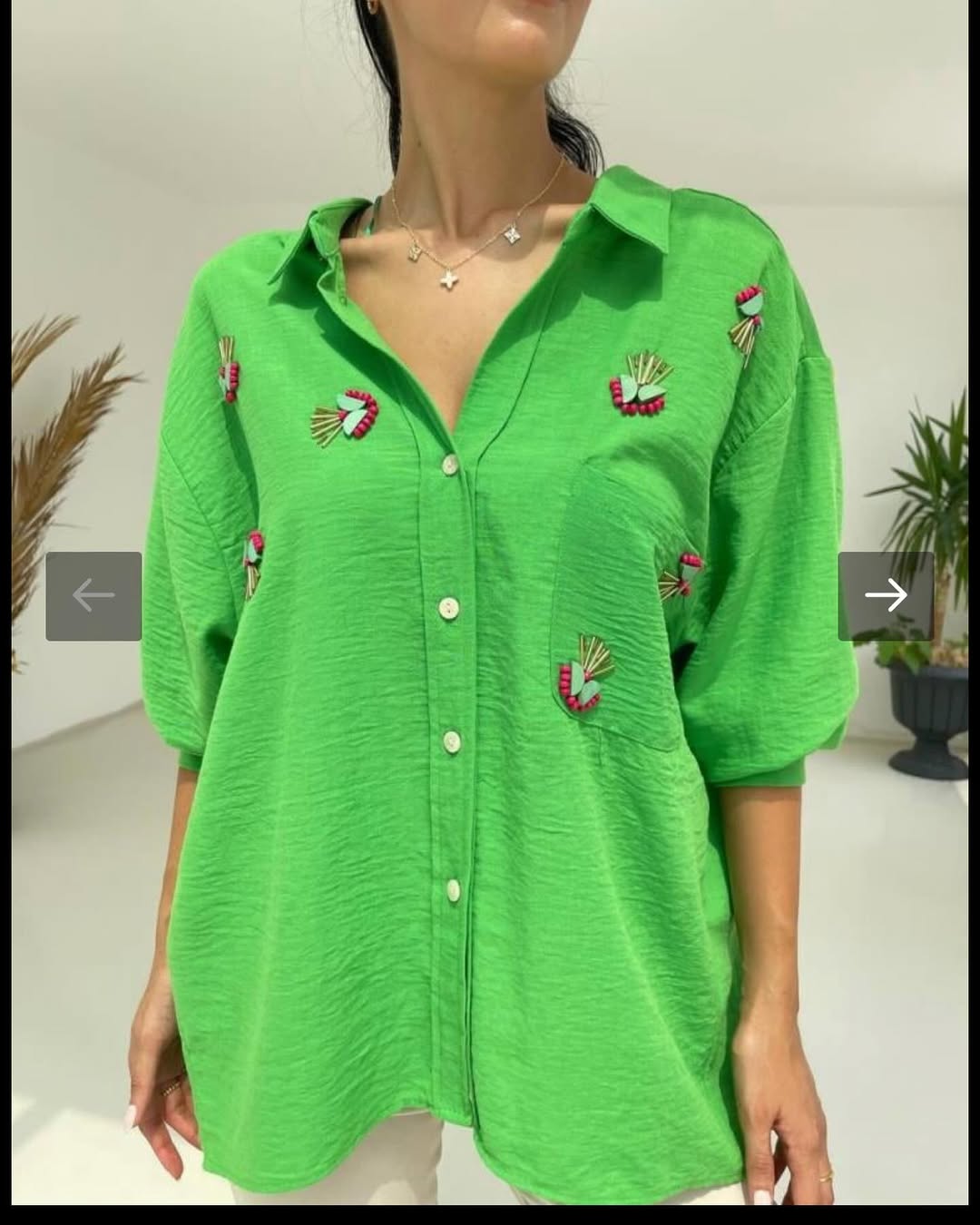 Green Embroidered Shirt