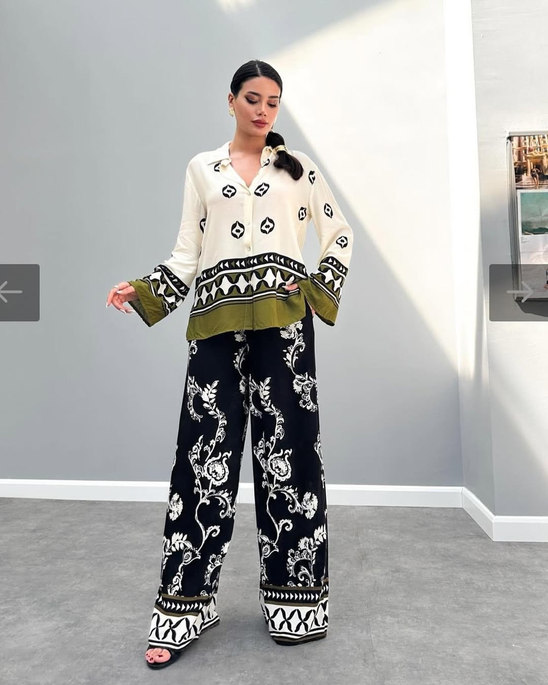 Elegant Printed Tunic & Palazzo Set