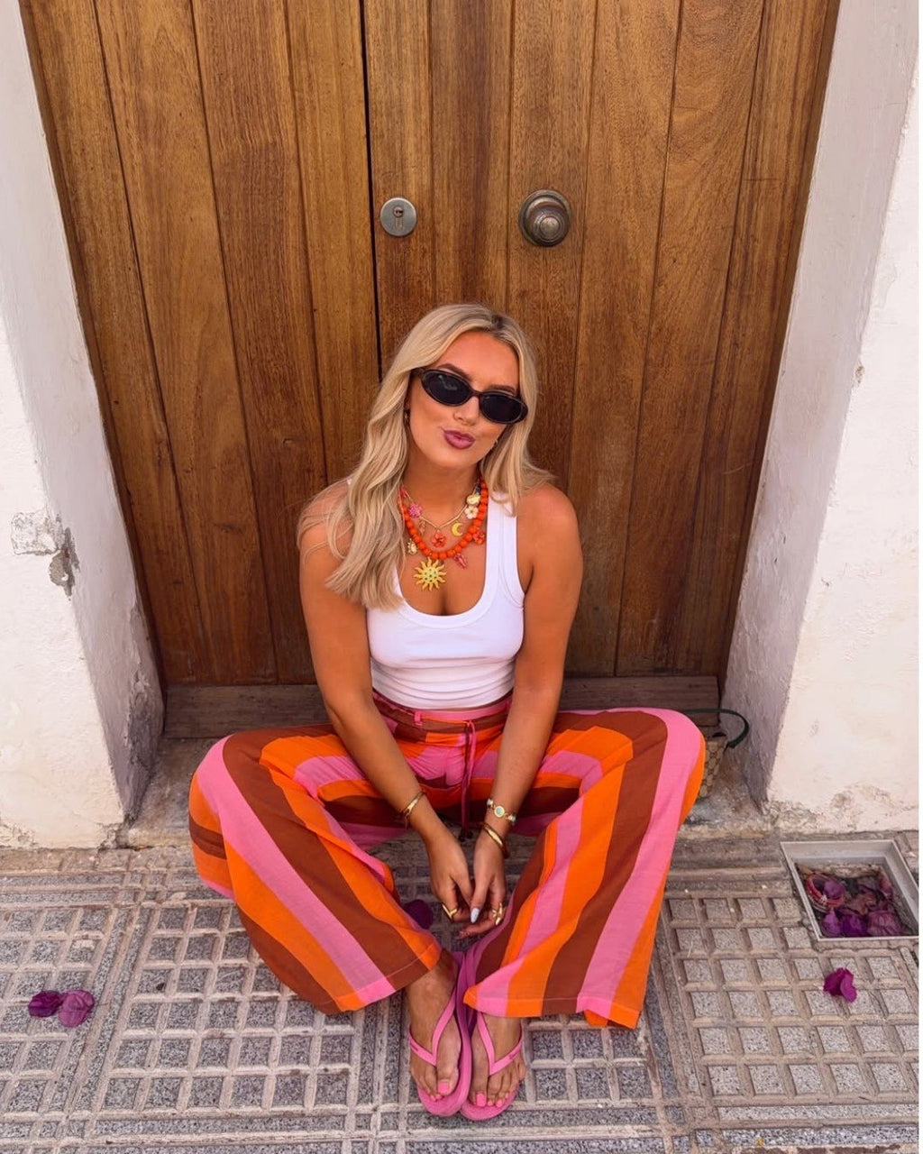Pants pink and red