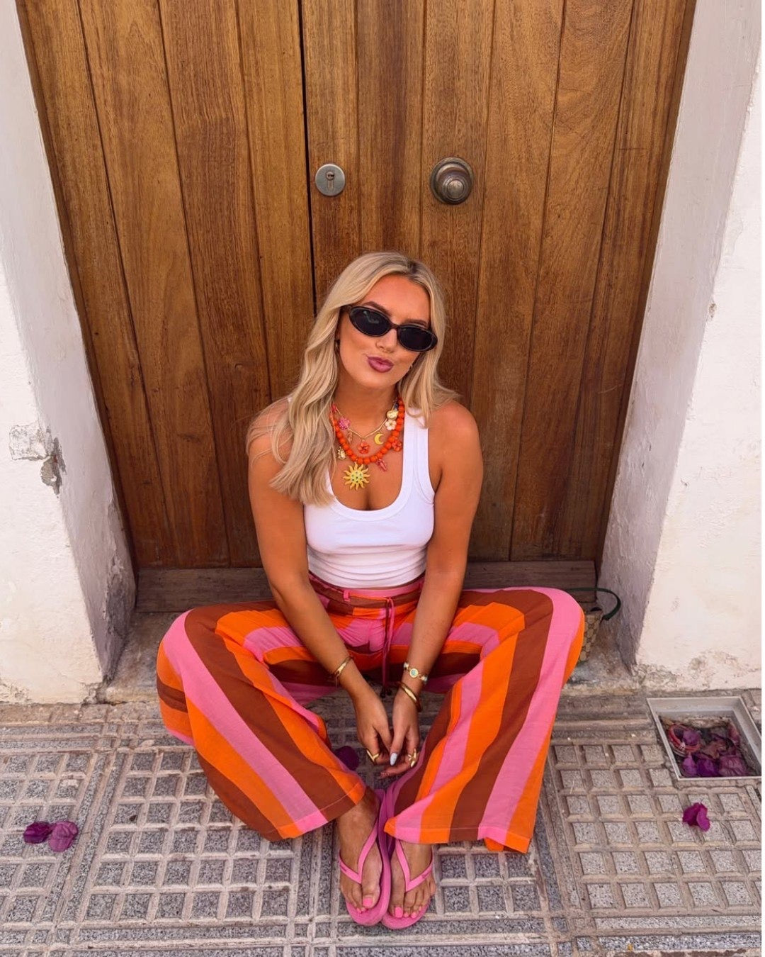 Pants pink and red