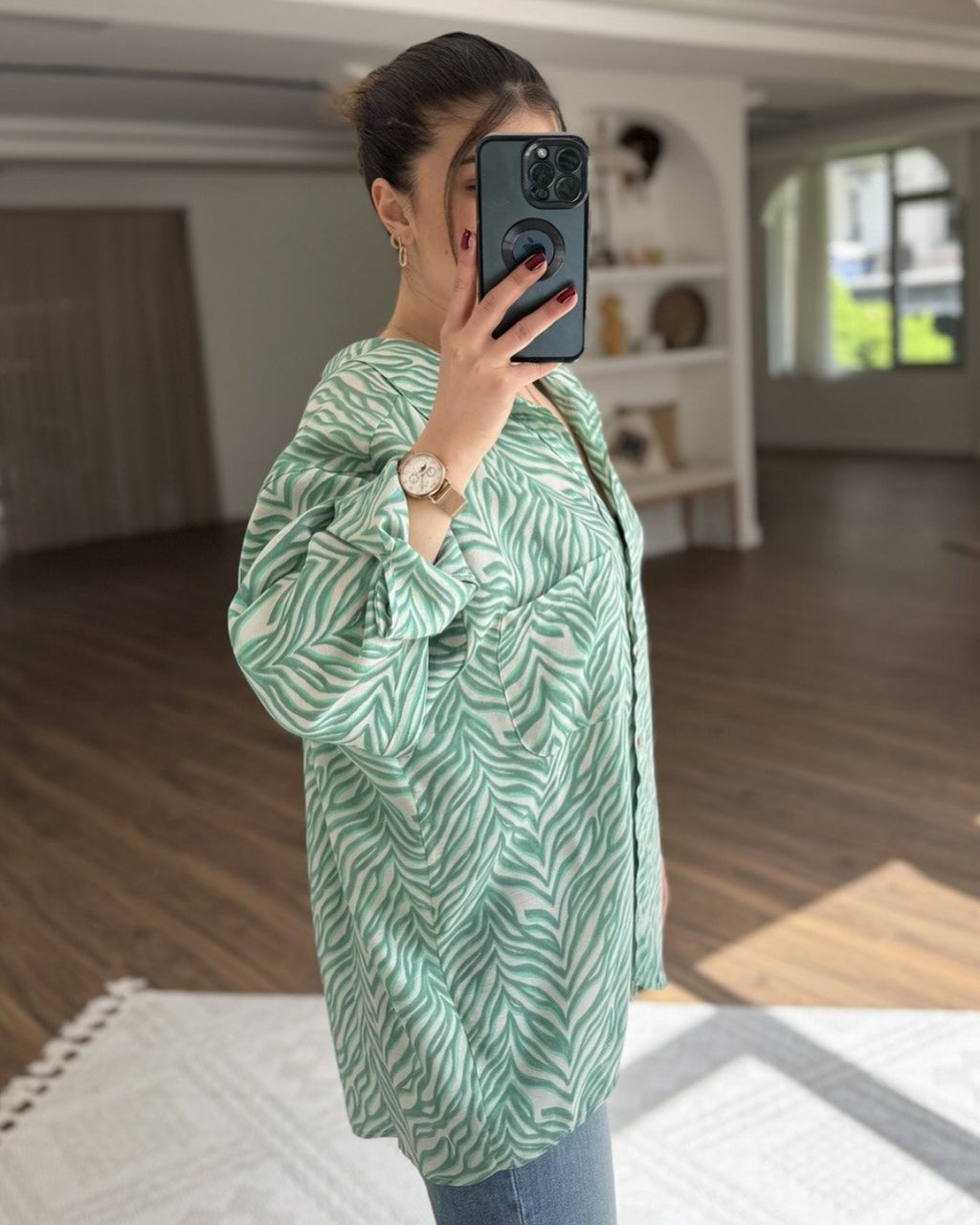 Oversized Zebra Print Shirt