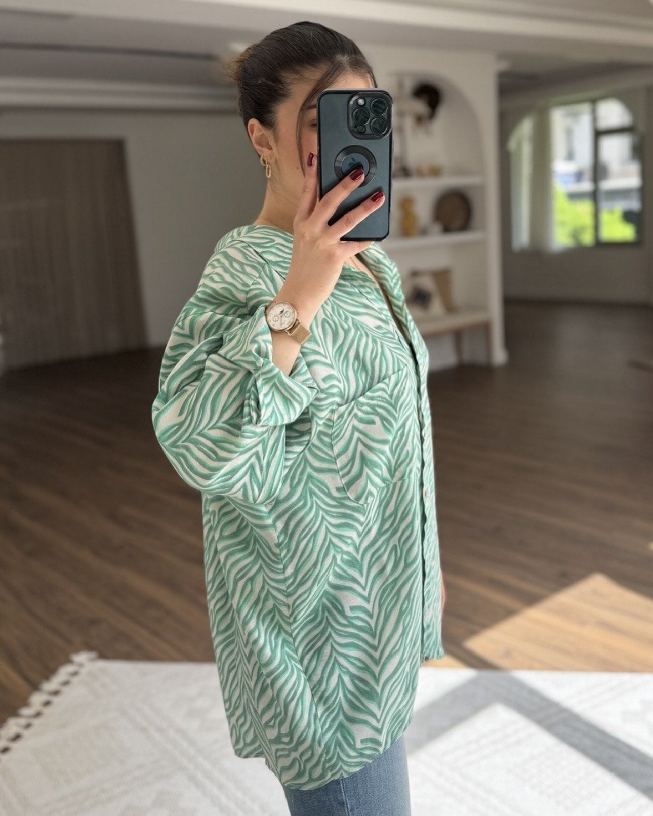 Oversized Zebra Print Shirt