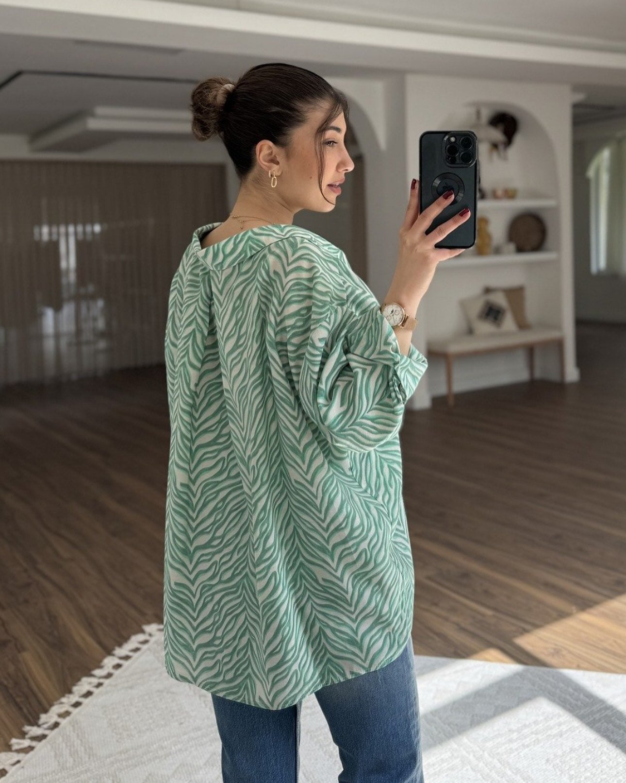 Oversized Zebra Print Shirt