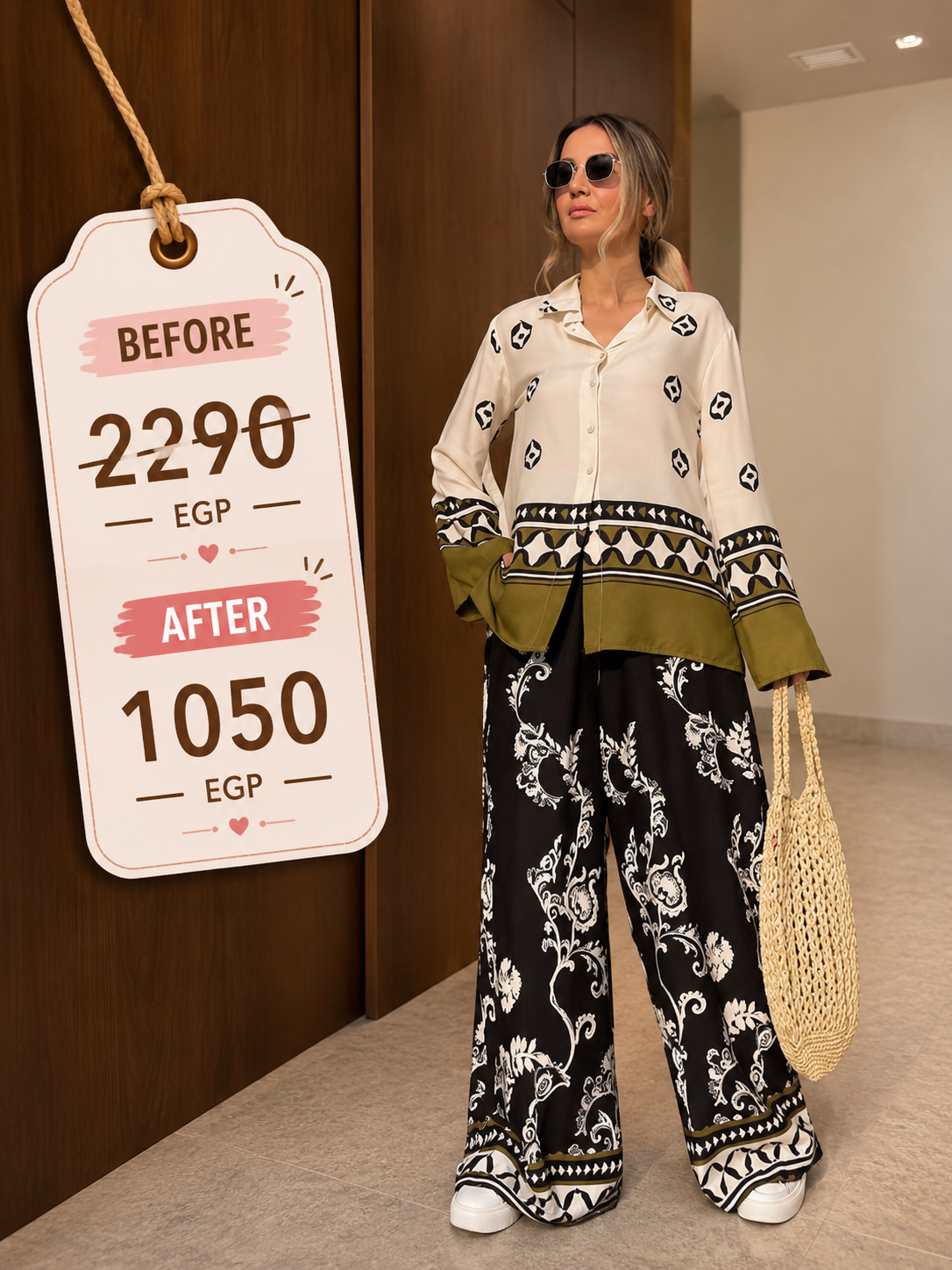 Elegant Printed Tunic & Palazzo Set