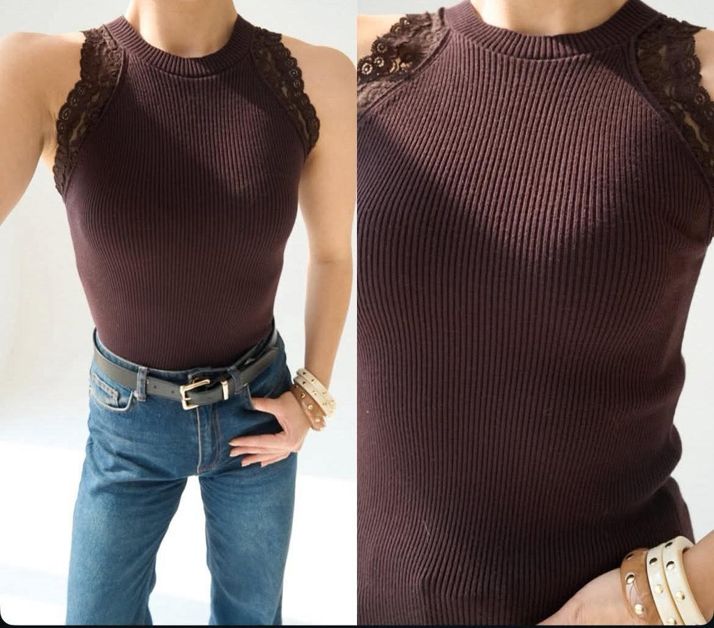 Knit lace top