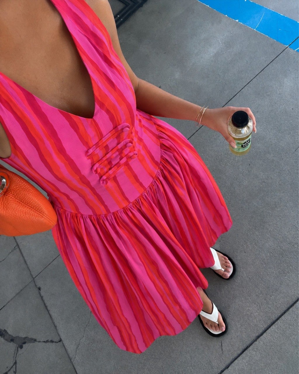 Dress maxi pink and red