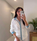 White shirt with denim