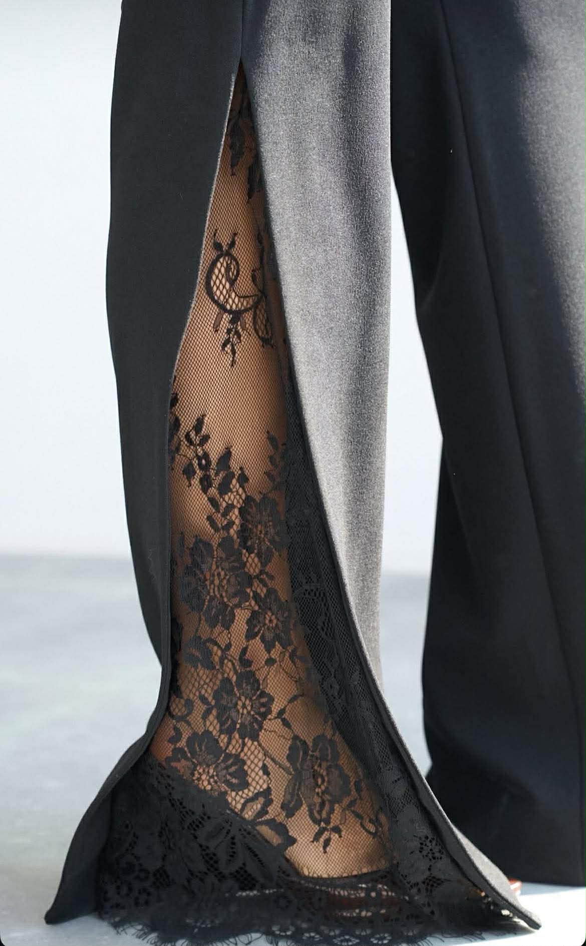 Classic black pants with lace