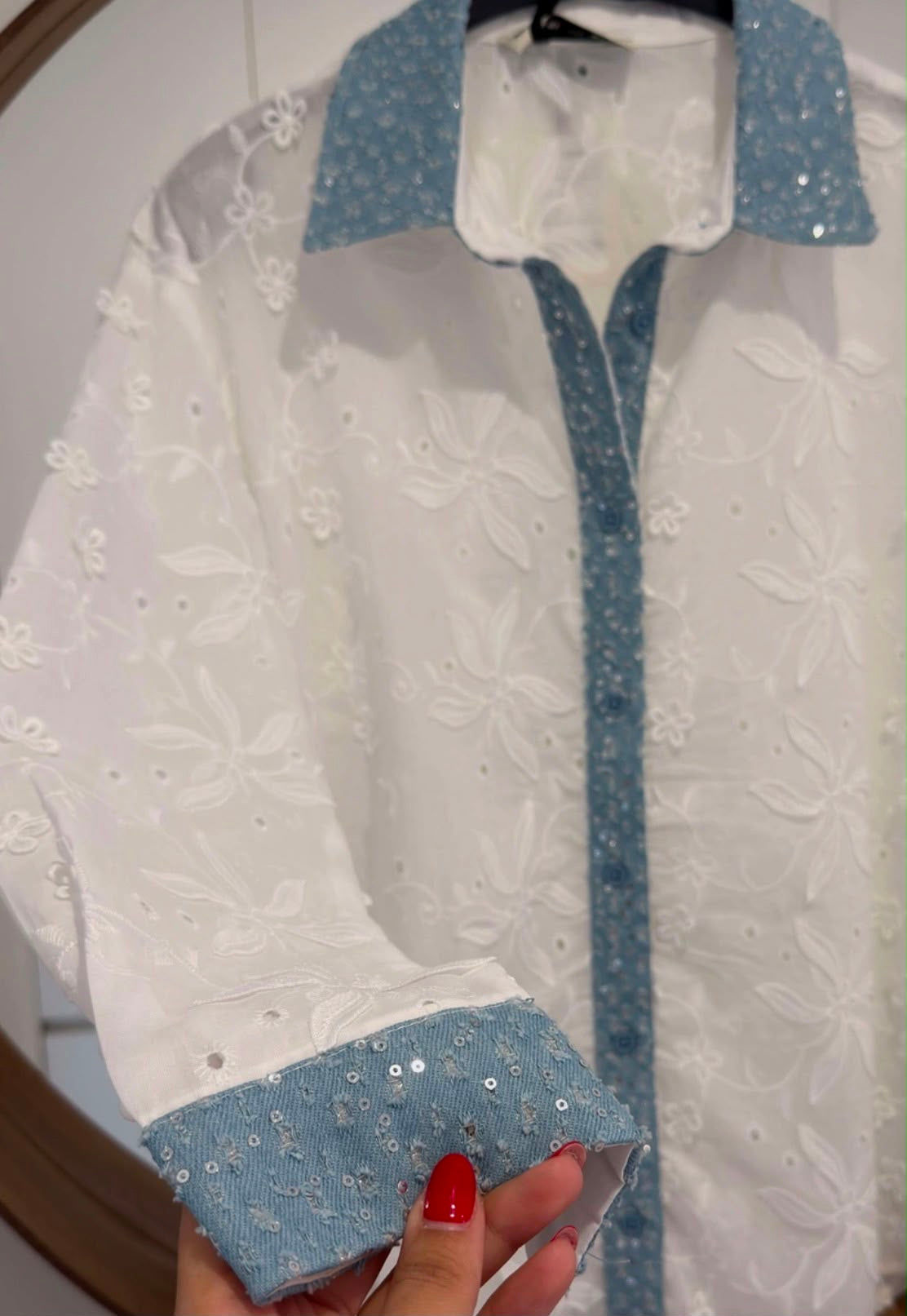 White shirt with denim