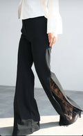Classic black pants with lace
