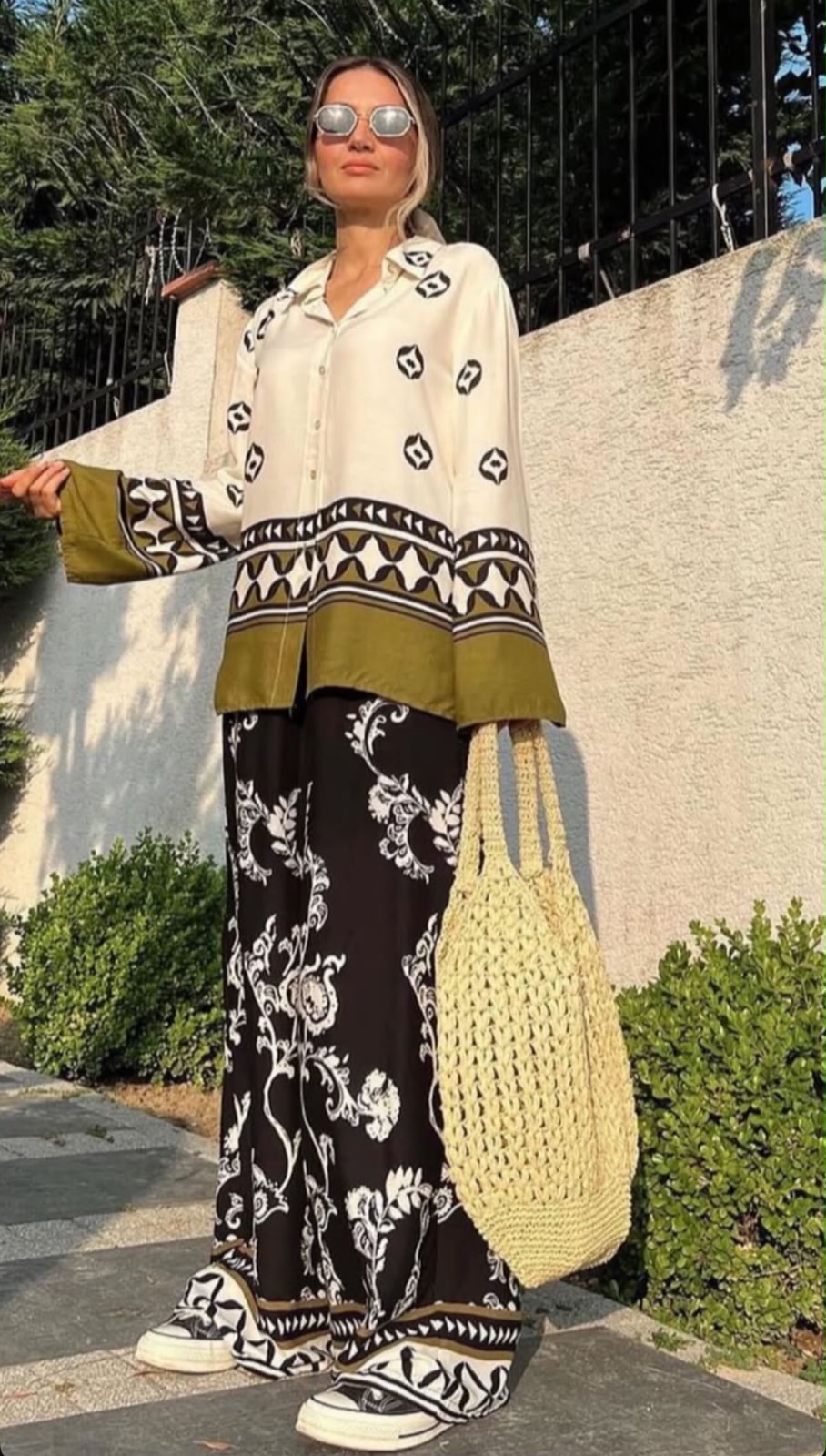 Elegant Printed Tunic & Palazzo Set