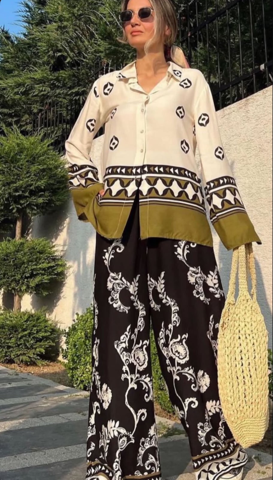 Elegant Printed Tunic & Palazzo Set