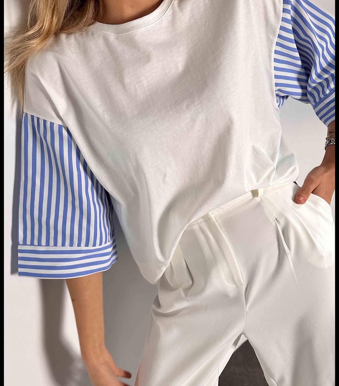 Stripped Short Sleeves T-shirt