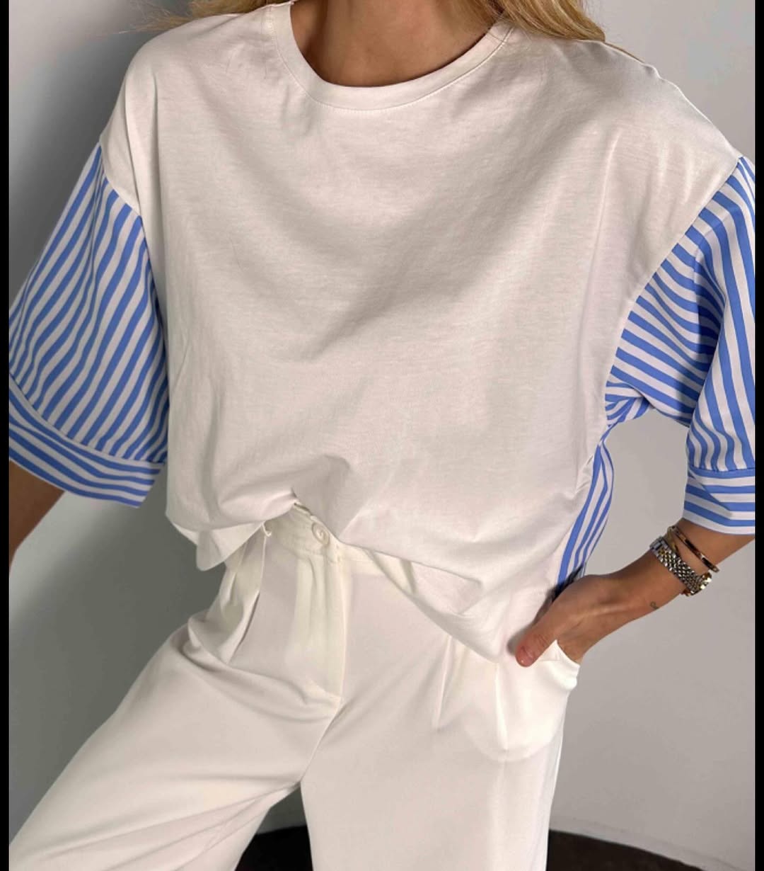 Stripped Short Sleeves T-shirt