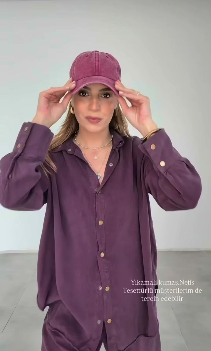 Burgundy Soft gabardin Set